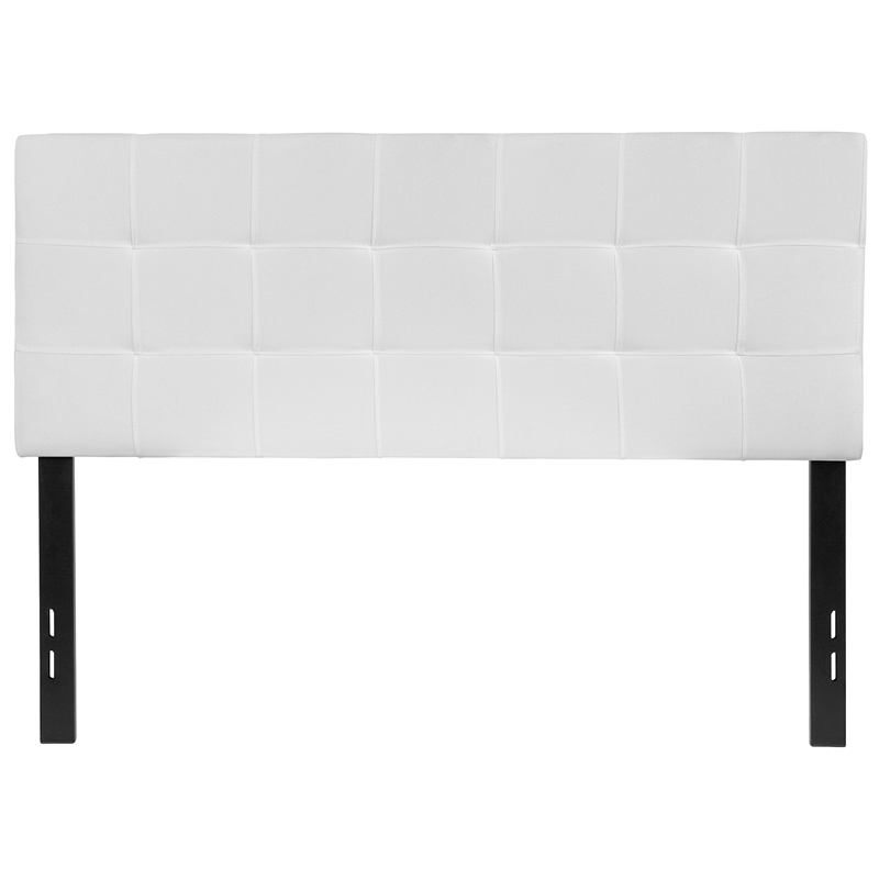 Bowery Hill Contemporary Tufted Full Panel Headboard in White