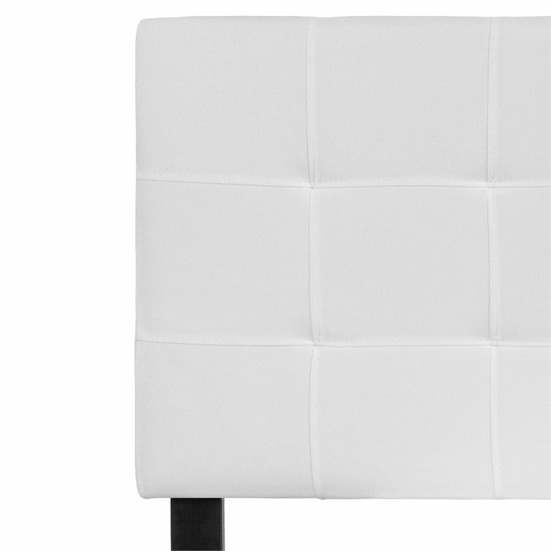 Bowery Hill Contemporary Tufted Full Panel Headboard in White