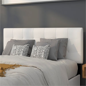 Bowery Hill Contemporary Tufted Full Panel Headboard in White