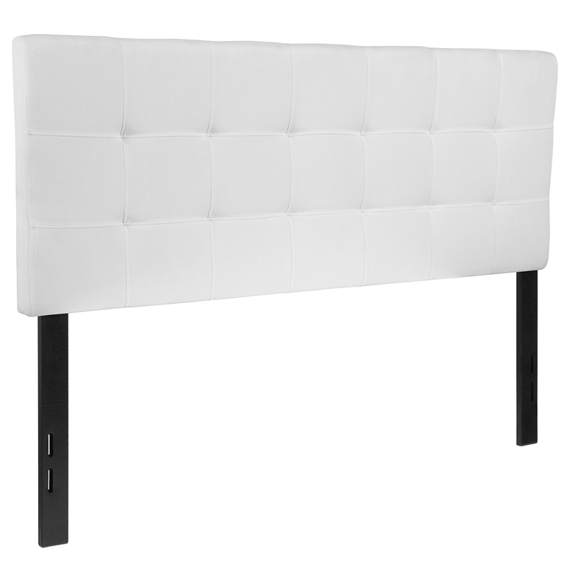 Bowery Hill Contemporary Tufted Full Panel Headboard in White
