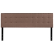 Bowery Hill Modern King Fabric Panel Headboard in Camel Fabric