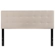 Bowery Hill Contemporary Queen Fabric Panel Headboard in Beige