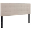 Bowery Hill Contemporary Queen Fabric Panel Headboard in Beige
