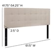 Bowery Hill Contemporary Queen Fabric Panel Headboard in Beige