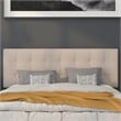 Bowery Hill Contemporary Queen Fabric Panel Headboard in Beige