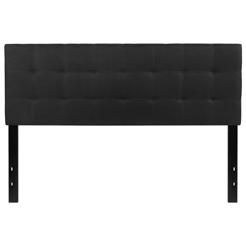 Bowery Hill Contemporary Queen Fabric Panel Headboard in Black