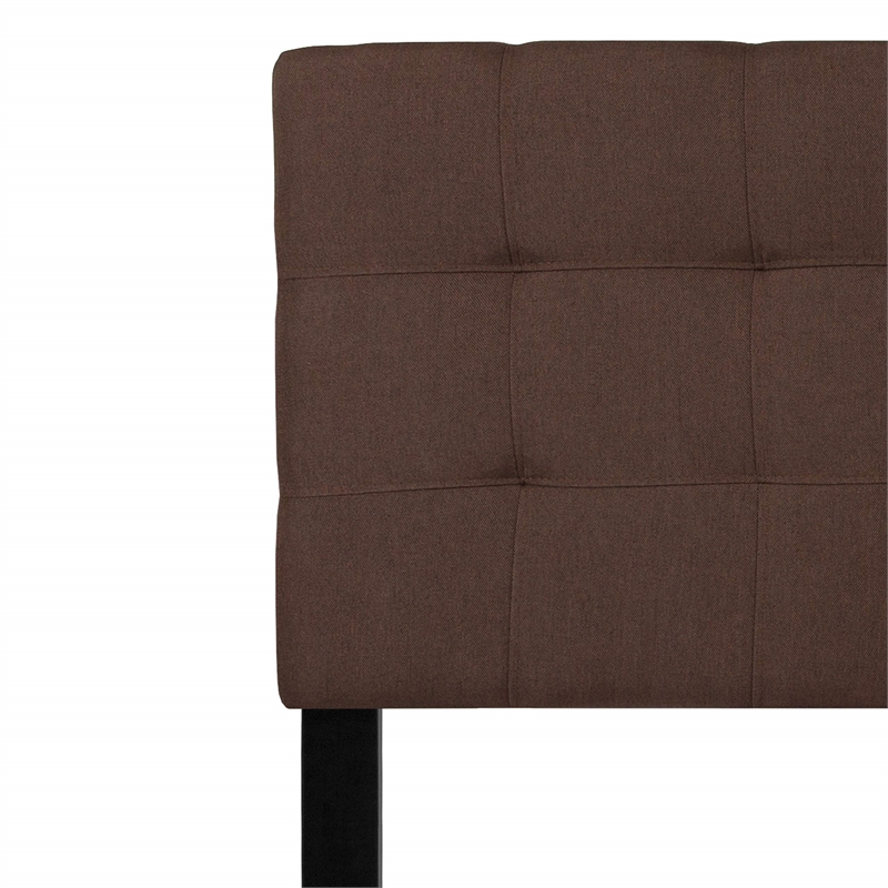 Bowery Hill Modern Queen Fabric Panel Headboard in Dark Brown
