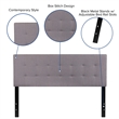 Bowery Hill Modern Queen Fabric Panel Headboard in Light Gray