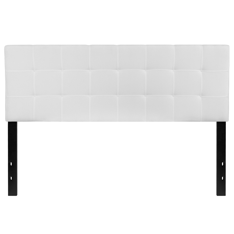 Bowery Hill Contemporary Queen Fabric Panel Headboard in White