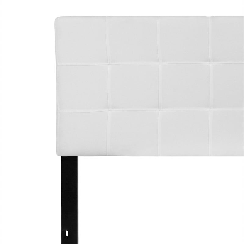 Bowery Hill Contemporary Queen Fabric Panel Headboard in White