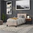 Bowery Hill Contemporary Twin Fabric Panel Headboard in Beige