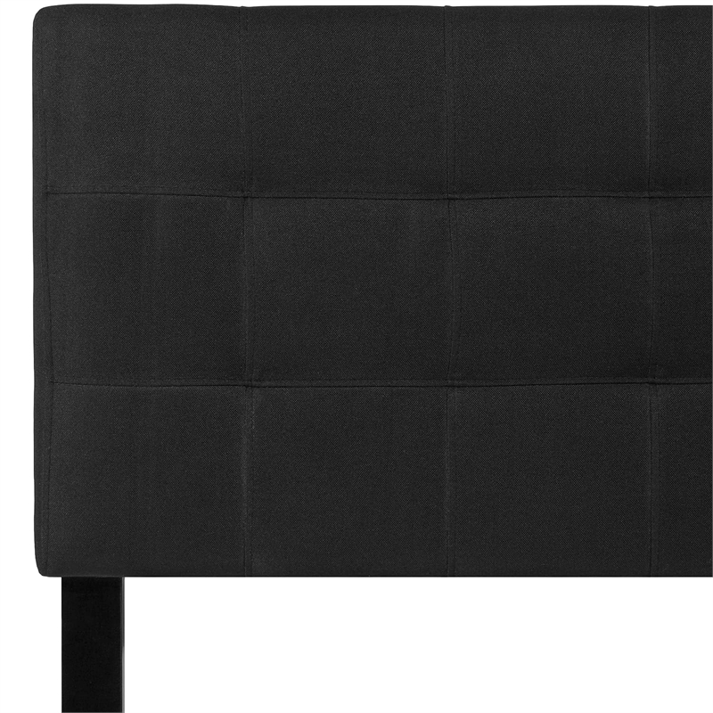 Bowery Hill Contemporary Twin Fabric Panel Headboard in Black