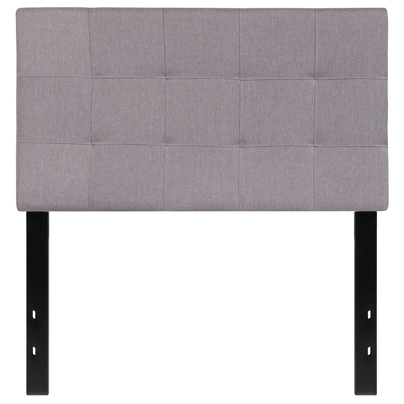 Bowery Hill Modern Twin Fabric Panel Headboard in Light Gray