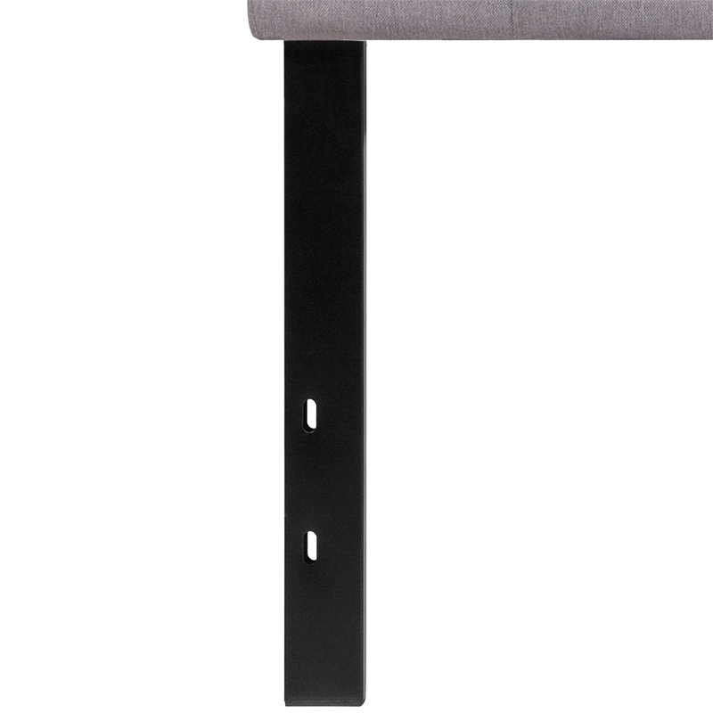 Bowery Hill Modern Twin Fabric Panel Headboard in Light Gray