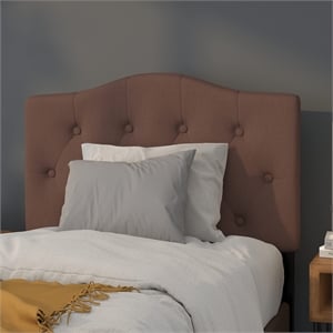 Bowery Hill Contemporary Tufted Twin Panel Headboard in Camel
