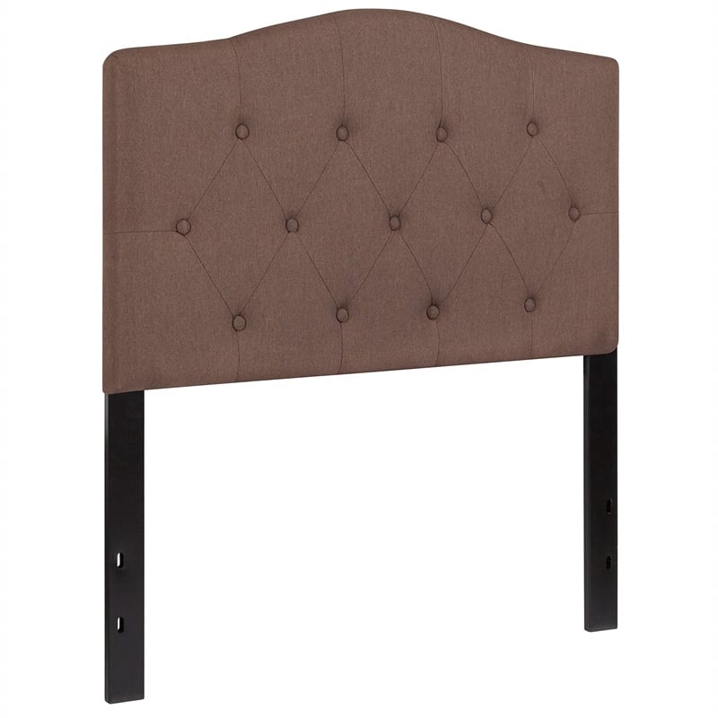 Bowery Hill Contemporary Tufted Twin Panel Headboard in Camel