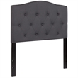 Bowery Hill Contemporary Tufted Twin Panel Headboard in Dark Gray