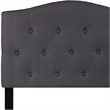 Bowery Hill Contemporary Tufted Twin Panel Headboard in Dark Gray