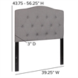 Bowery Hill Modern Tufted Twin Panel Headboard in Light Gray