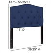 Bowery Hill Contemporary Tufted Twin Panel Headboard in Navy