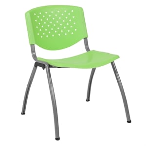 Bowery Hill Modern Plastic Perforated Back Stacking Chair in Green