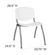 Bowery Hill Modern Plastic Perforated Back Stacking Chair in White