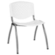 Bowery Hill Modern Plastic Perforated Back Stacking Chair in White