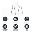 Bowery Hill Modern Plastic Perforated Back Stacking Chair in White