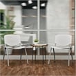 Bowery Hill Modern Plastic Perforated Back Stacking Chair in White