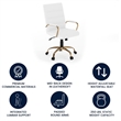 Bowery Hill Mid Back Leather Office Swivel Chair in White and Gold