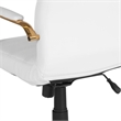Bowery Hill Mid Back Leather Office Swivel Chair in White and Gold