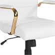 Bowery Hill Mid Back Leather Office Swivel Chair in White and Gold
