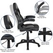 Bowery Hill Ergonomic Faux Leather Racing Gaming Chair in Black