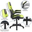 Bowery Hill Ergonomic Faux Leather Racing Gaming Chair in Neon Green