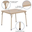 Bowery Hill 5 Piece Square Faux Leather Top Kids Folding Table Set in Tan