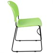 Bowery Hill Plastic Carry Handle Stacking Chair in Green and Black