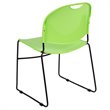 Bowery Hill Plastic Carry Handle Stacking Chair in Green and Black