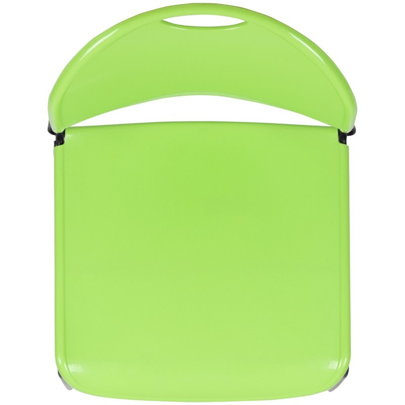 Bowery Hill Plastic Carry Handle Stacking Chair in Green and Black