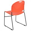 Bowery Hill Plastic Carry Handle Stacking Chair in Orange and Black