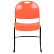 Bowery Hill Plastic Carry Handle Stacking Chair in Orange and Black