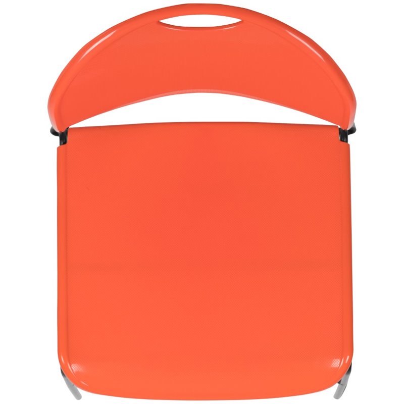 Bowery Hill Plastic Carry Handle Stacking Chair in Orange and Black