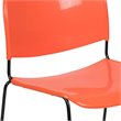 Bowery Hill Plastic Carry Handle Stacking Chair in Orange and Black