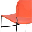 Bowery Hill Plastic Carry Handle Stacking Chair in Orange and Black