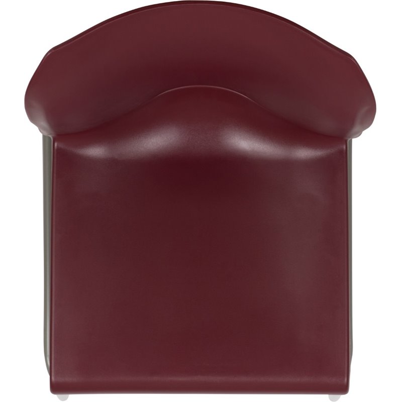 Bowery Hill Modern Plastic Sled Base Stacking Chair in Burgundy