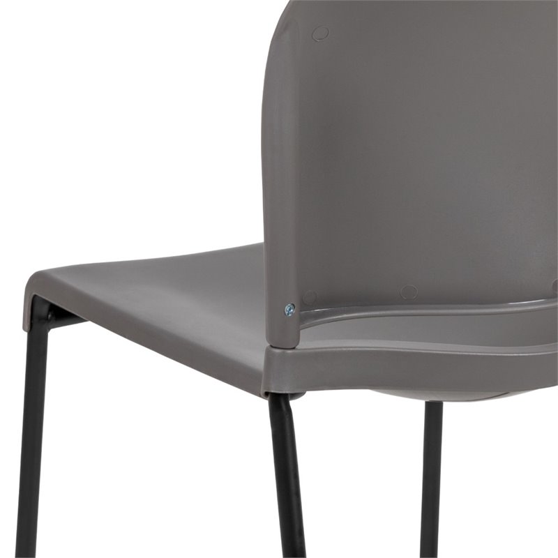 Bowery Hill Contemporary Plastic Sled Base Stacking Chair in Gray