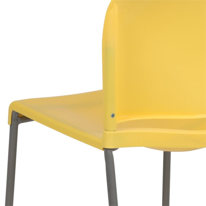 Bowery Hill Modern Plastic Sled Base Stacking Chair in Yellow