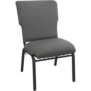 Bowery Hill Modern 21&quot Fabric Church Chair in Fossil and Black