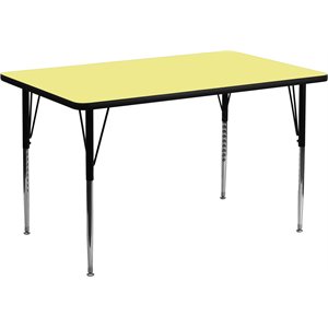 Bowery Hill 31&quot x 24&quot X 48&quot Thermal Fused Top Activity Table in Yellow