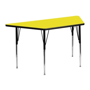 Bowery Hill 31&quot x 46&quot Trapezoid High Pressure Top Activity Table in Yellow