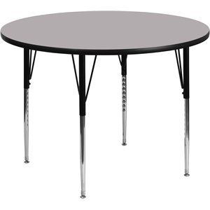 Bowery Hill 31&quot x 42&quot Round Thermal Fused Top Activity Table in Gray